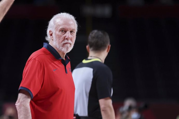 Archivo - Gregg POPOVICH (C) of USA during the Olympic Games Tokyo 2020, Basketball Gold Medal Game, France - United States on August 7, 2021 at Saitama Super Arena in Tokyo, Japan - Photo Ann-Dee Lamour / CDP MEDIA / DPPI