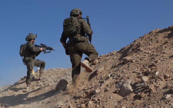 GAZA, Nov. 8, 2024  -- Israeli soldiers are seen during an operation in the southern Gaza Strip city of Rafah, on Nov. 7, 2024. Israel has been launching a large-scale offensive against Hamas in the Gaza Strip to retaliate against a Hamas rampage through 