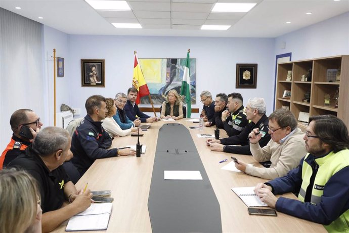 La alcaldesa de Marbella, Ángeles Muñoz, en la reunión del comité de seguimiento del Centro de Coordinación del Operativo Local (Cecopal).