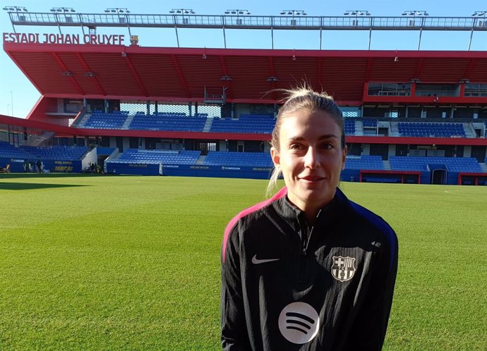 La jugadora del Barça Femení Alexia Putellas en un 'Media Day' en el Estadi Johan Cruyff de la Ciutat Esportiva Joan Gamper del FC Barcelona