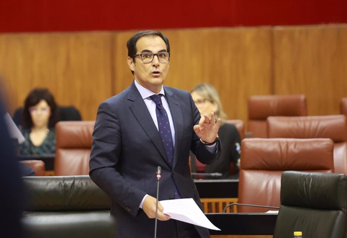 El consejero de Justicia, Administración Local y Función Pública, José Antonio Nieto, en una imagen de archivo en el Pleno del Parlamento.