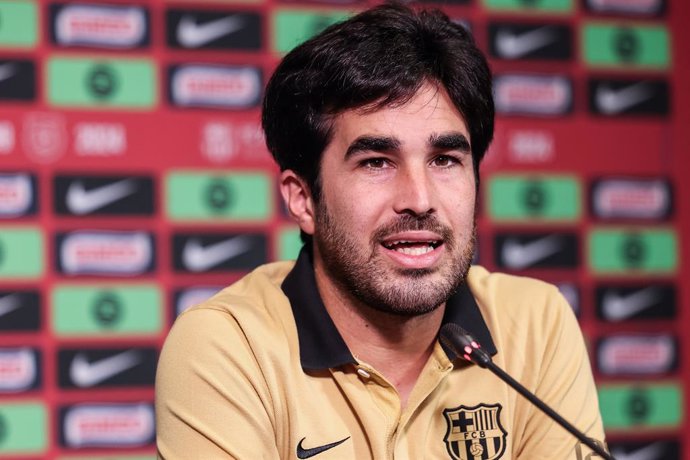 Pere Romeu, head coach of FC Barcelona Femenino attends his press conference during the training day of FC Barcelona ahead the UEFA Women’s Champions League, football match against SKN St. Polten at Ciudad Esportiva Joan Gamper on November 11, 2024 in San