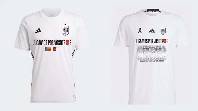 Camiseta especial de la RFEF dedicada a las víctimas de la DANA.