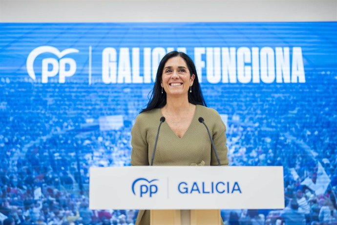 La secretaria xeral del PPdeG, Paula Prado, en rueda de prensa.