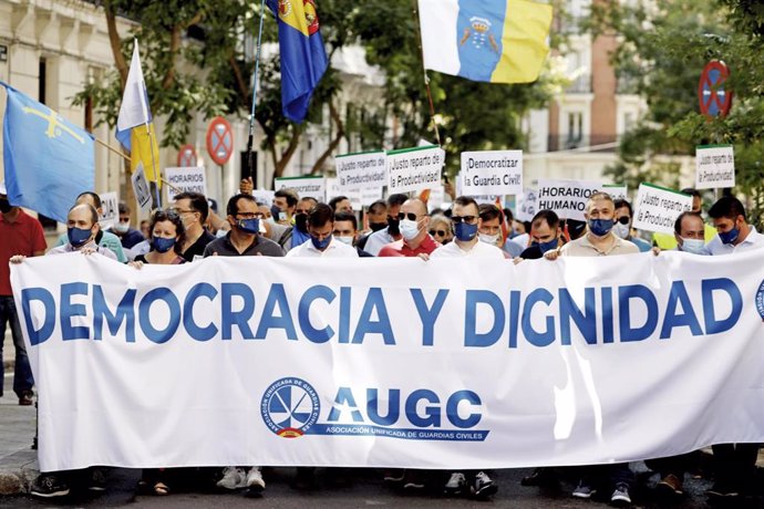 Archivo - Protesta de AUGC en Madrid