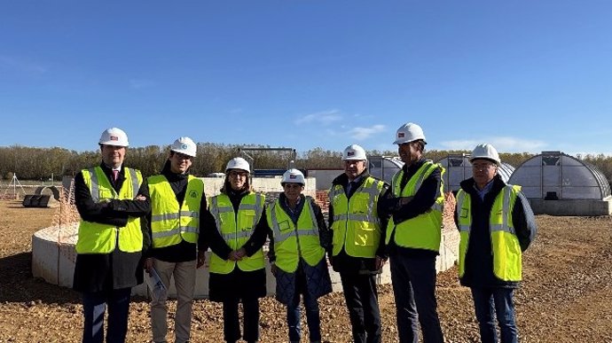 Visita de Sen y Lafuente a las obras de la EDAR de San Cristóbal de Entreviñas.