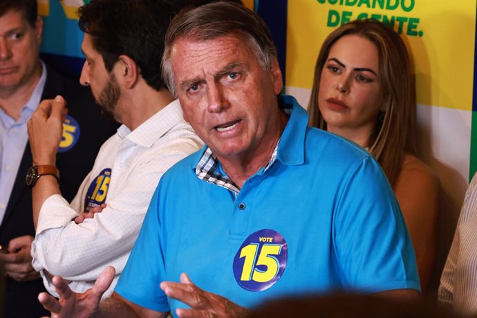 October 22, 2024, Sao Paulo, Sao Paulo, Brasil: Sao Paulo (SP), 10/22/2024 - POLITICS / RICARDO NUNES / BOLSONARO / SP - Former President of Brazil Jair Messias Bolsonaro, during a press conference after lunch in support of the re-election of Mayor Ricard