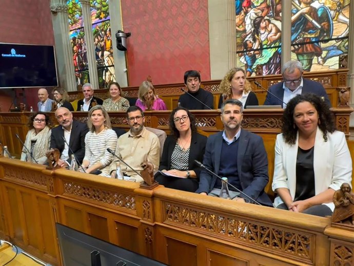 Consellers socialistas en el pleno del Consell de Mallorca