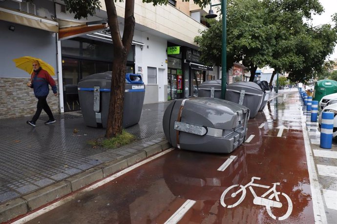 Incidencias en la capital malagueña con motivo de las precipitaciones 