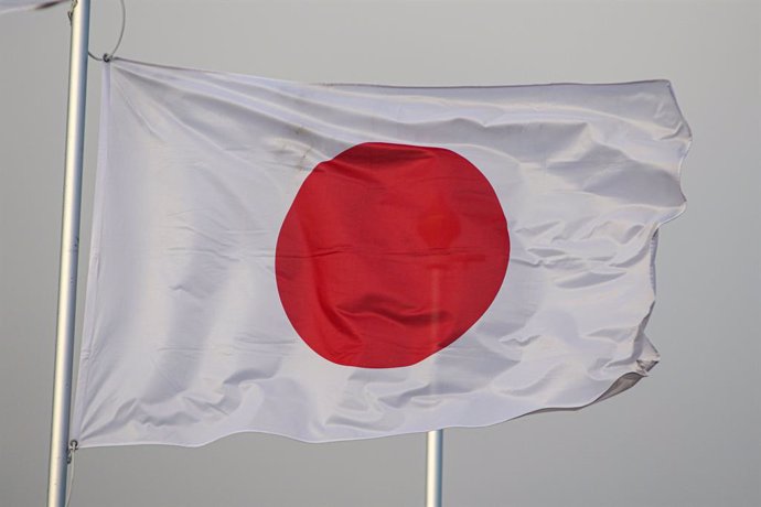 Archivo - November 2, 2023, Saint Petersburg, Russia: The national flag of the Japan as a participating country at the 12th St. Petersburg International Gas Forum