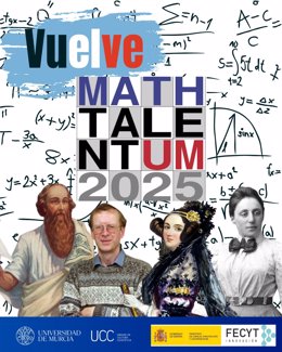 Cartel de la quinta edición del concurso Math TalentUM, organizado por la Universidad de Murcia, en colaboración con la Academia de Ciencias de la Región