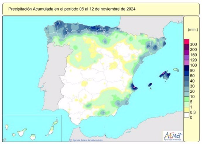 Las lluvias acumuladas desde octubre son un 50% superiores a su valor normal, 22 puntos menos que la semana pasada.