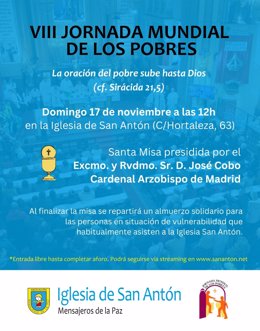 Cartel de la VII Jornada Mundial de los Pobres.