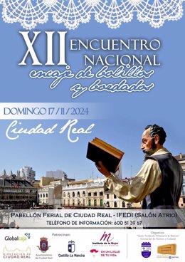 Cartel del XII Encuentro Nacional de Encaje de Bolillos y Bordados.