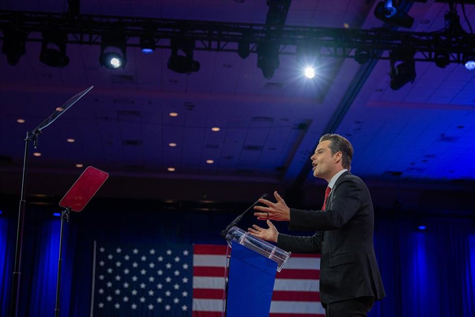 Archivo - El exrepresentante republicano y nominado de Trump a Fiscal General de EEUU, Matt Gaetz