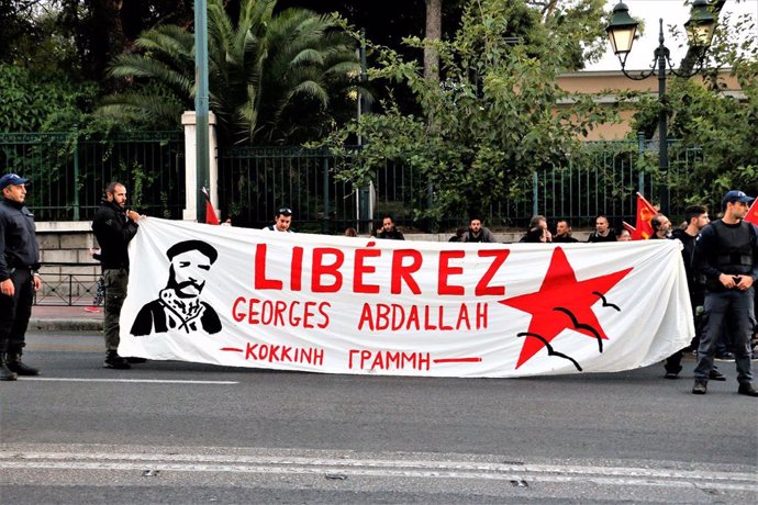 Archivo - Una manifestación por la liberación de Georges Ibrahim Abdalá 