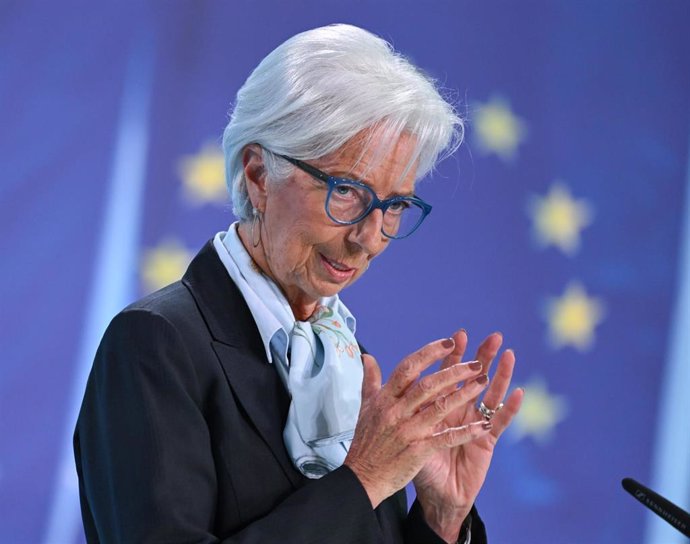 Archivo - 11 April 2024, Hesse, Frankfurt/Main: Christine Lagarde, President of the European Central Bank (ECB), attends a a press conference at the ECB headquarters. Photo: Arne Dedert/dpa