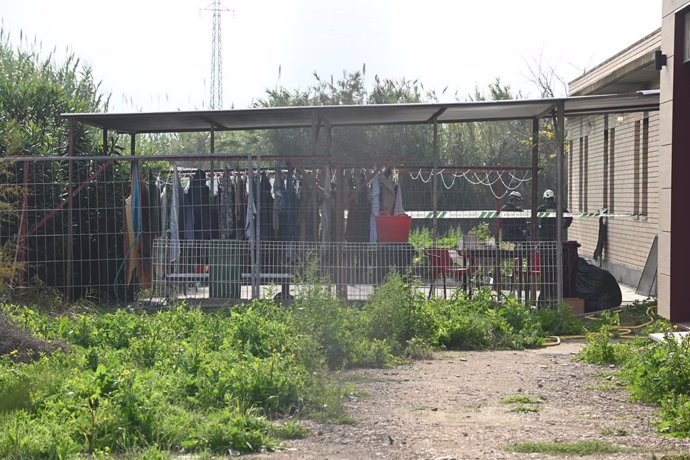 La residencia de mayores Jardines de Villafranca tras un incendio que ha provocado hasta diez mu, a 15 de noviembre de 2024, en Villafranca de Ebro, Zaragoza (España).