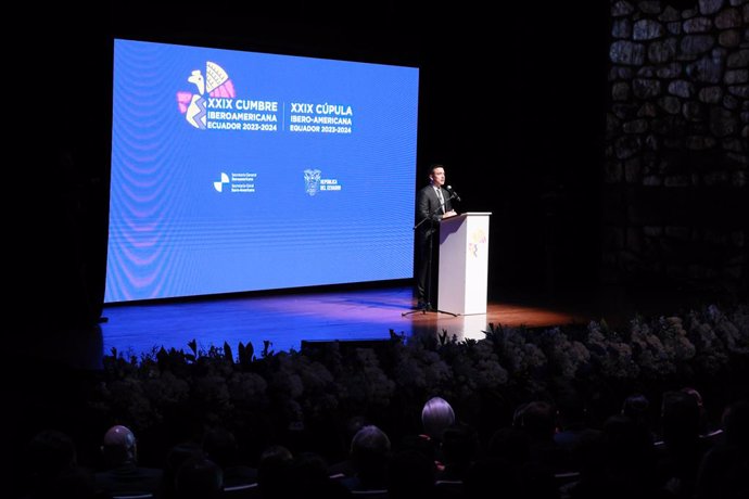 Daniel Noboa, presidente de Ecuador, en la inauguración de la XXIX Cumbre Iberoamericana