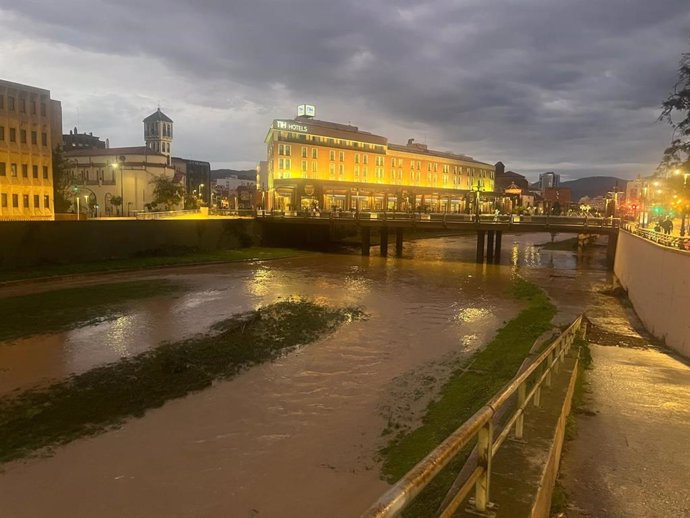 Imagen del río Guadalmedina tras la última DANA