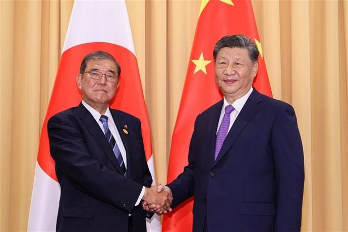 El primer ministro de Japón, Shigeru Ishiba, y el presidente de China, Xi Jinping