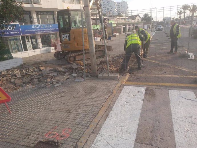 Obras pavimento Sant Antoni de Portmany