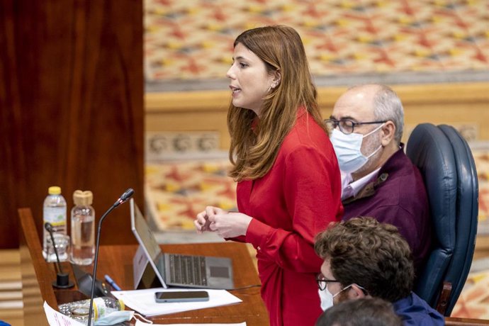 Archivo - La diputada de Más Madrid, Loreto Arenillas Gómez, interviene en una sesión del pleno de la Asamblea de Madrid