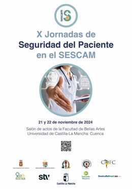 Cartel de la X Jornada de Seguridad del Paciente en el Sescam.