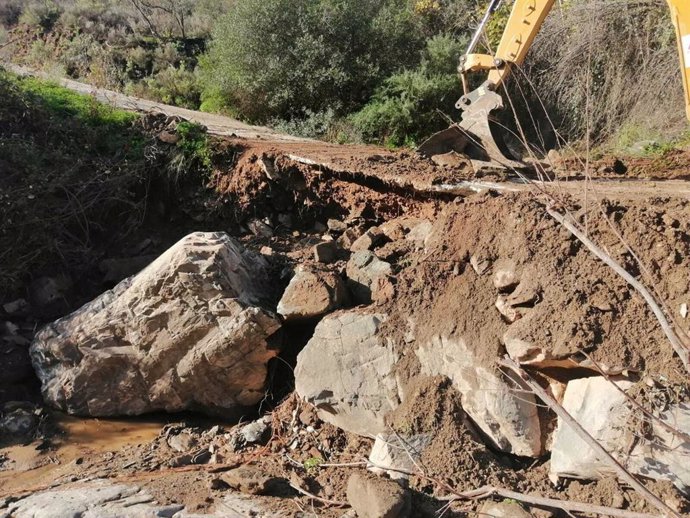 El distrito este del Ayuntamiento de Málaga está llevando a cabo actuaciones y trabajos para acondicionar aquellos carriles que se han visto afectados por la DANA