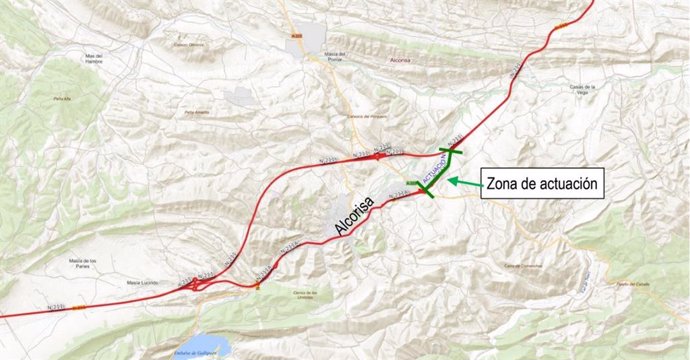 Zona donde se va a llevar a cabo la obra de reforma de la vía