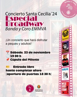 Cartel del concierto por Santa Cecilia con clásicos "inolvidables" de Broadway