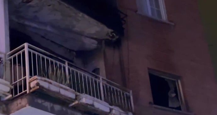 Vivienda incendiada en Tetuán (Madrid)