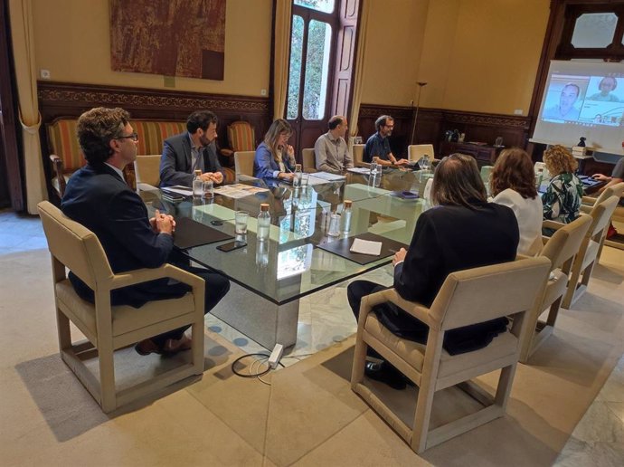 Imagen de una reunión del equipo de la conselleria de Economía de Baleares con Standard and Poor's.