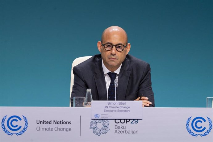 El Secretario Ejecutivo de la ONU sobre el Cambio Climático, Simon Stiell, a 12 de noviembre de 2024. 