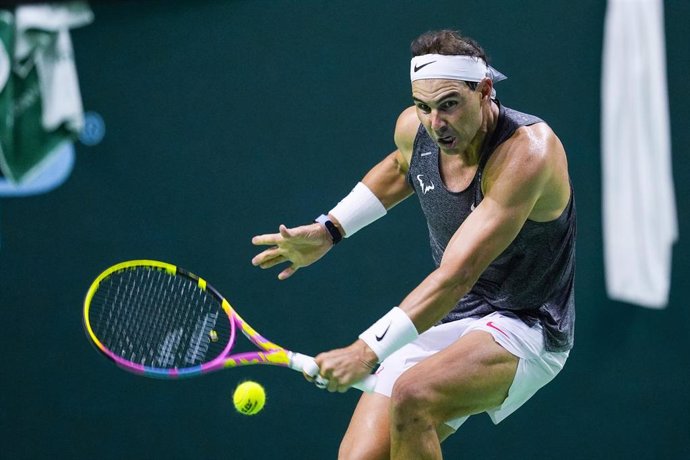 Rafa Nadal, en un entrenamiento antes de las Finales de la Copa Davis 2024. 