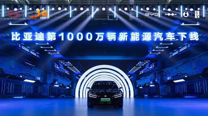 BYD celebra su 30 aniversario con la fabricación de su vehículo enchufable número 10 millones