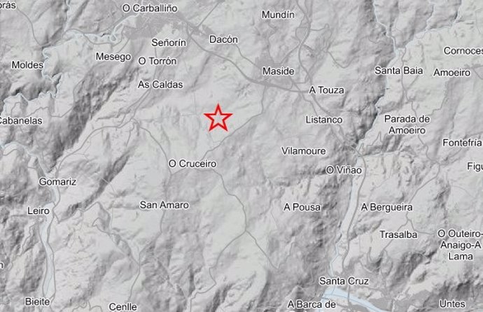 Terremoto rexistrado no municipio ourensán de Maside.