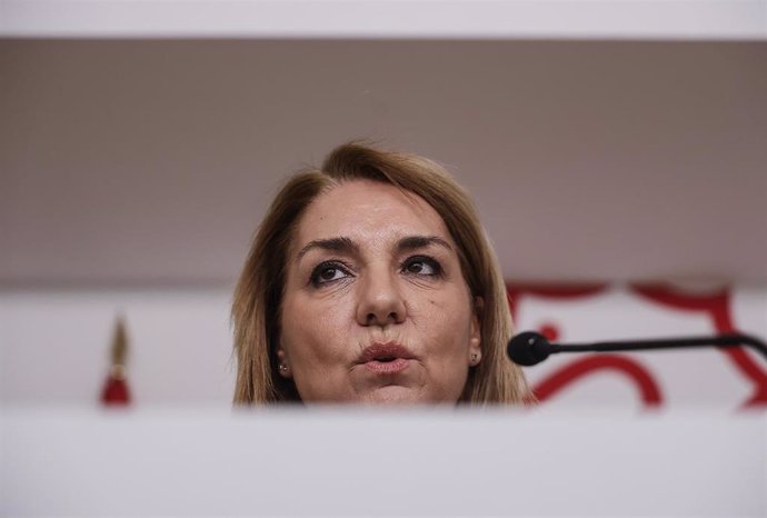 La vicepresidenta del Consell y consellera de Servicios Sociales, Igualdad y Vivienda, Susana Camarero, durante una rueda de prensa tras comenzar a ser la nueva portavoz del Consell