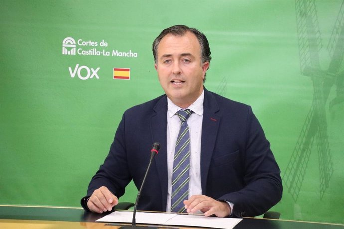 El presidente del Grupo Parlamentario Vox en las Cortes de Castilla-La Mancha, David Moreno.