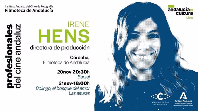 Irene Hens protagoniza la próxima cita en la Filmoteca de Andalucía del ciclo 'Profesionales del cine andaluz'.