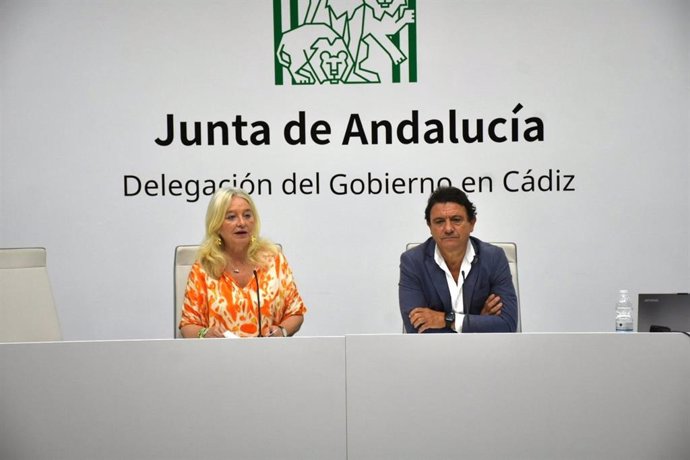 Archivo - Mercedes Colombo y Daniel Sánchez en rueda de prensa en una imagen de archivo.