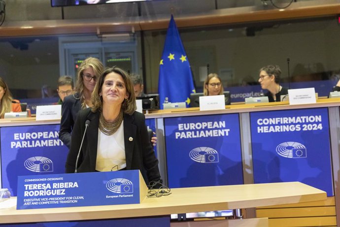 La candidata a la vicepresidencia ejecutiva de Transición Limpia, Justa y Competitiva, y a la cartera de Competencia de la Comisión Europea, Teresa Ribera.