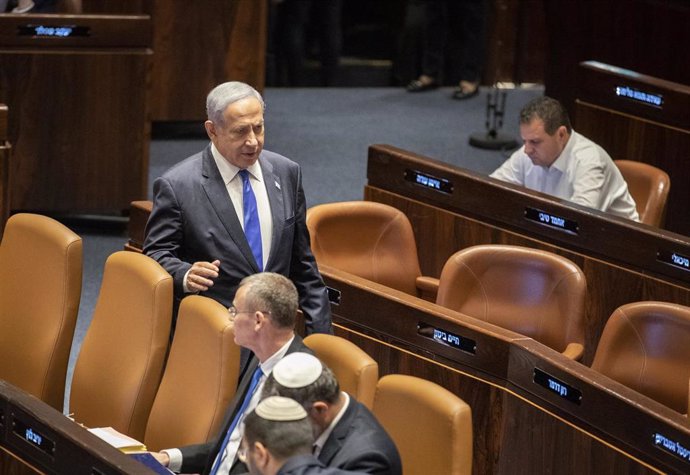 Archivo - El primer ministro israelí, Benjamin Netanyahu, en la Knesset o Parlamento israelí