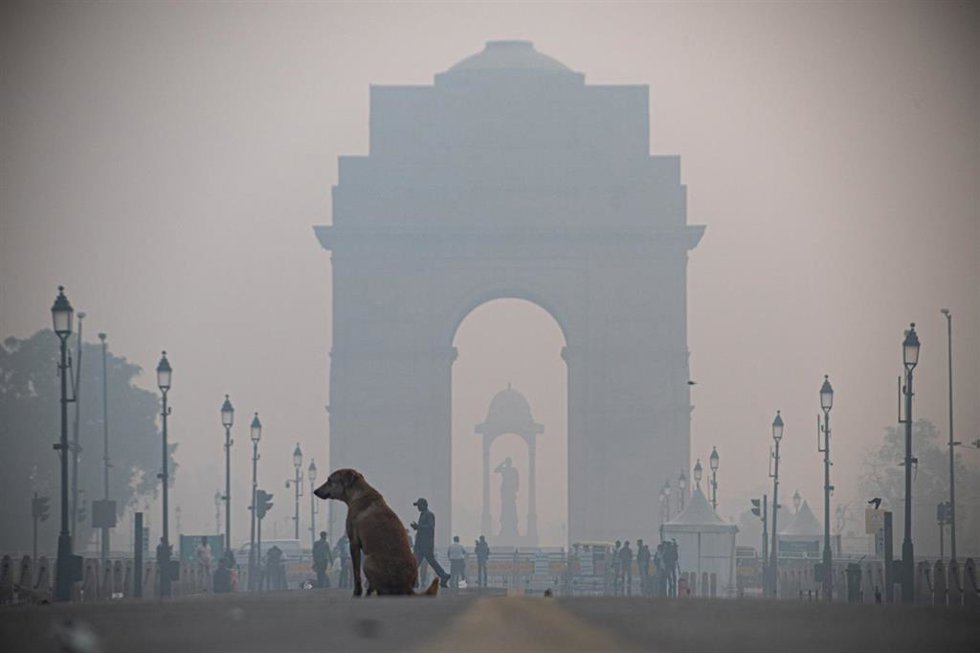 Archivo - Contaminación en Nueva Delhi, India