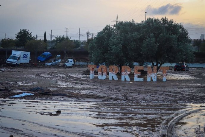 Imagen del paso de la DANA por Torrent