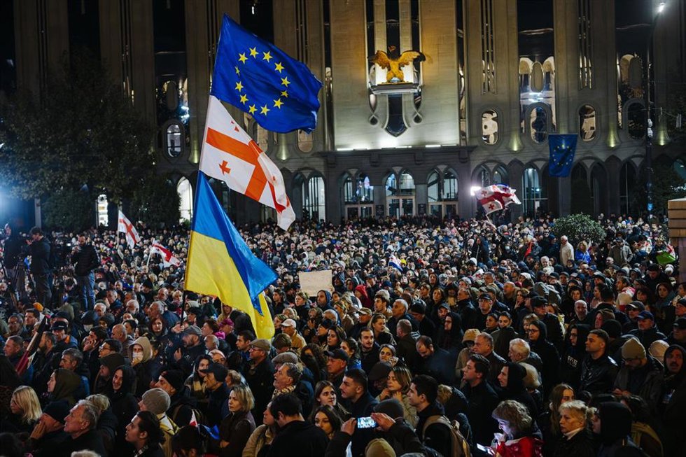 Una protesta en contra de las autoridades de Georgia