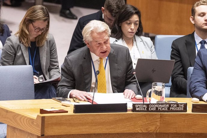 November 18, 2024, New York, New York, USA: Tor Wennesland, Special Coordinator for the Middle East Peace Process speaks during UN Security Council meeting on situation in. the Middle East at UN Headquarters in New York on November 18, 2024