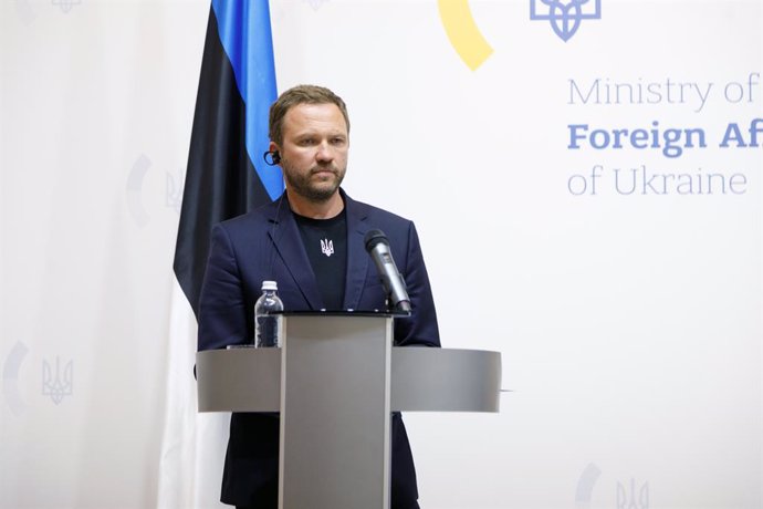 Archivo - June 3, 2024, Kyiv, Ukraine: KYIV, UKRAINE - JUNE 3, 2024 - Minister of Foreign Affairs of the Republic of Estonia Margus Tsahkna attends a joint briefing with Minister of Foreign Affairs of Ukraine Dmytro Kuleba, Kyiv, capital of Ukraine. This 