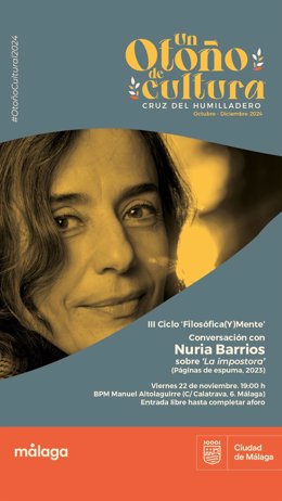 El III ciclo ‘Filosófica(y)mente’ concluye este viernes con la conferencia de la escritora y doctora en Filosofía Nuria Barrios