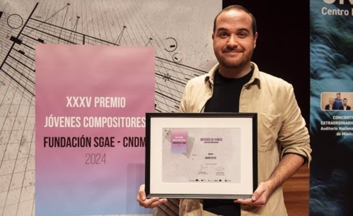 El valenciano Aarón Esteve Gandía, mención de honor Juan Crisóstomo Arriaga del 35º Premio Jóvenes Compositores Fundación SGAE - CNDM.